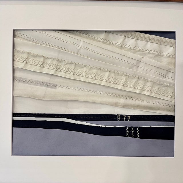 Contemporary Contemporary Semi-Abstract​ Mixed Media Nautical Sailcloth Landscape​ - By JJ-Hogan | Open Wide My Heart, Framed For Sale - Image 3 of 9