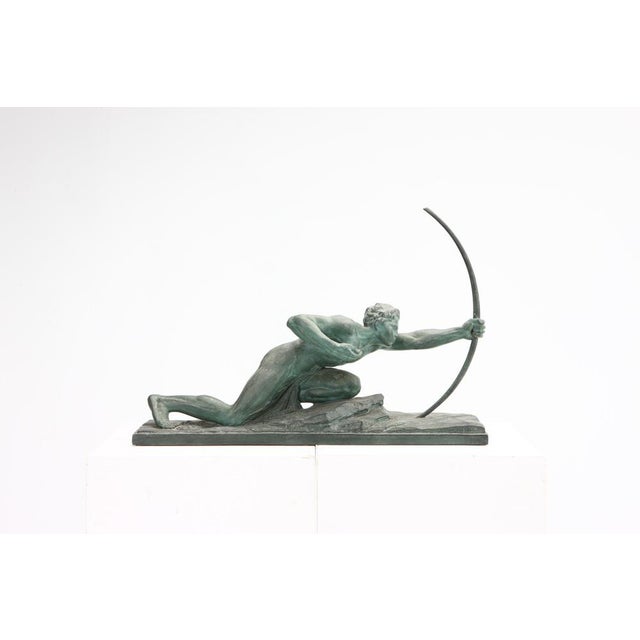 Metal G . Boni, Sculpture of Archer, 1960s, Bronze Patinated Plaster For Sale - Image 7 of 8
