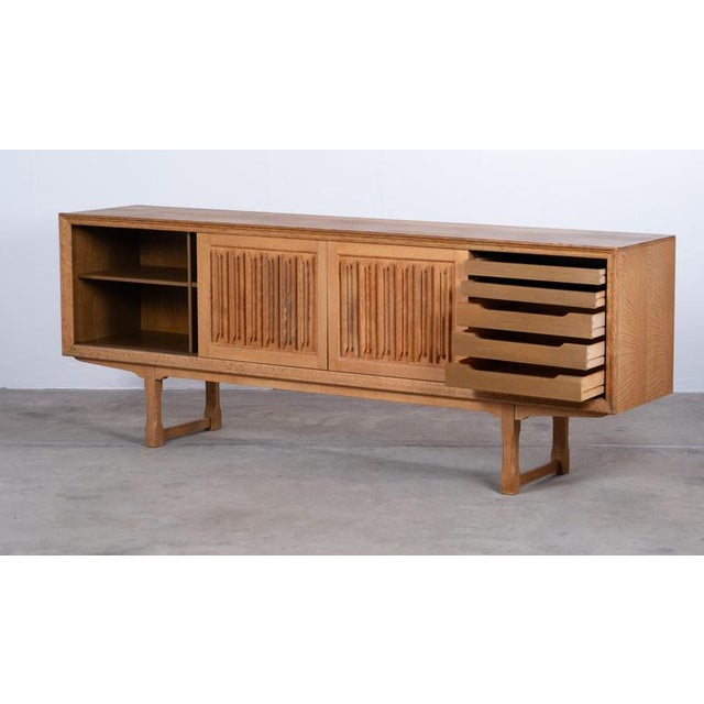 Vintage Danish Oak Sideboard by Henning Kjærnulf, 1960s For Sale - Image 6 of 13