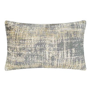 Scalamandre 14" x 22" Travertine Grotto Lumbar Pillow in Silverpoint For Sale