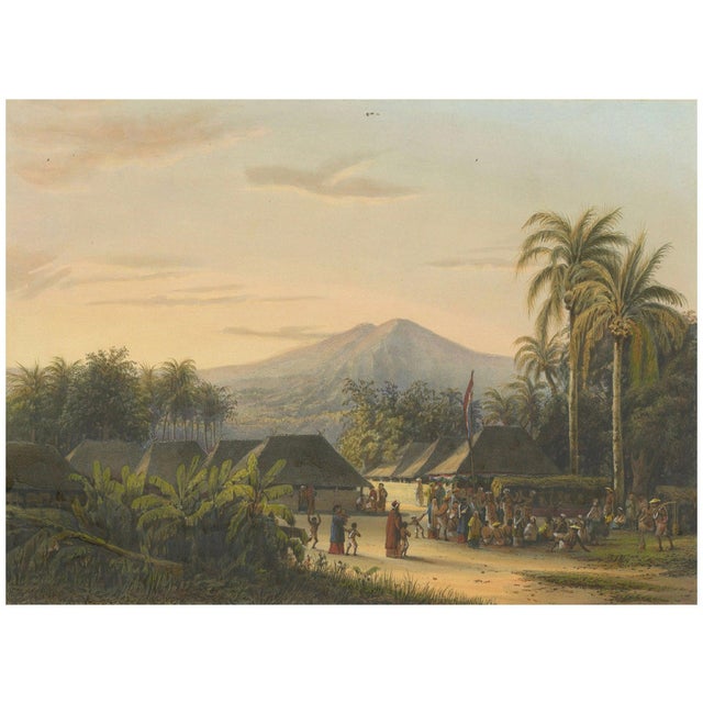 Colonial Era Java Festival Near Mount Ardjoeno, 1872, Print For Sale