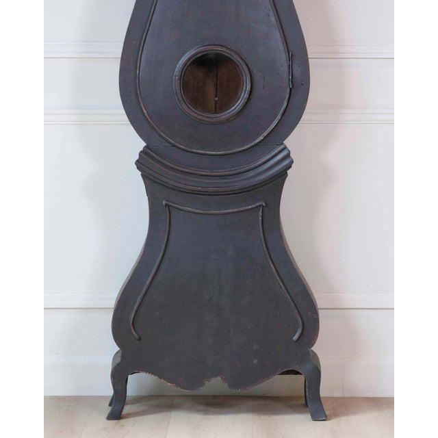 Black 19th Century Swedish Mora Clock in Black Paint For Sale - Image 8 of 11