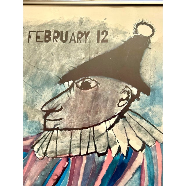 Mid-Century Modern "January 18 to February 12" Exhibition Poster of Jester on Horse by Ben Shahn For Sale - Image 3 of 7