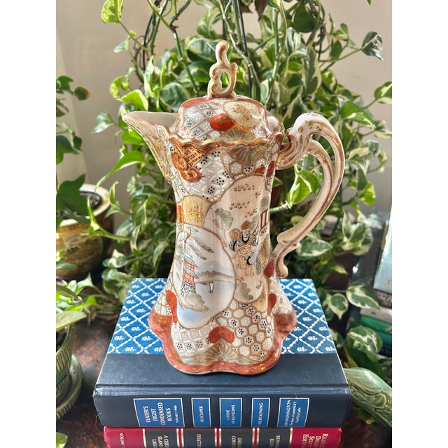 For the lover of all chinoiserie… this porcelain chocolate pot features a garden and seascape scene and the colors are...