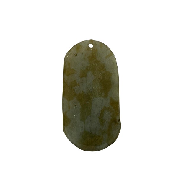 Stone Chinese Green Gray Stone Carved Phoenix Pendant Display Art For Sale - Image 7 of 9