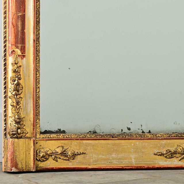 French French 19th Century Empire Gold Gilt Mantel Mirror For Sale - Image 3 of 14