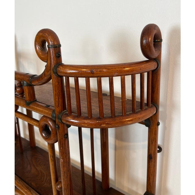 Bentwood and Brass Wall Shelves Unit. Austrian Arts & Crafts Works Circa 1900 For Sale - Image 6 of 12