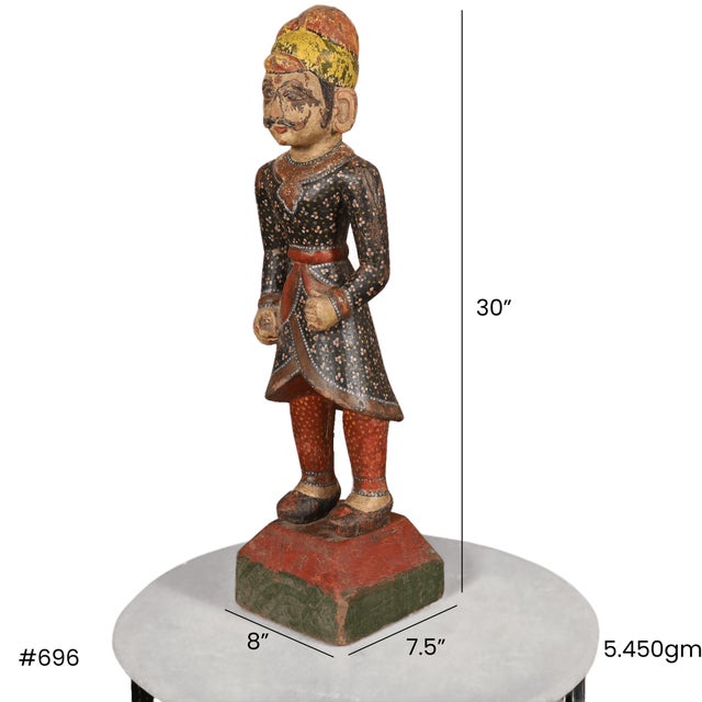 Vintage Wooden Carved Watchmen Royal Guard Darbaan Chowkidars Indian ...