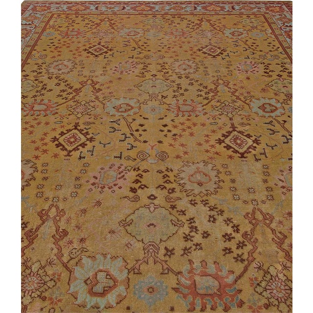 Turkish Antique Turkish Oushak Rug For Sale - Image 3 of 4