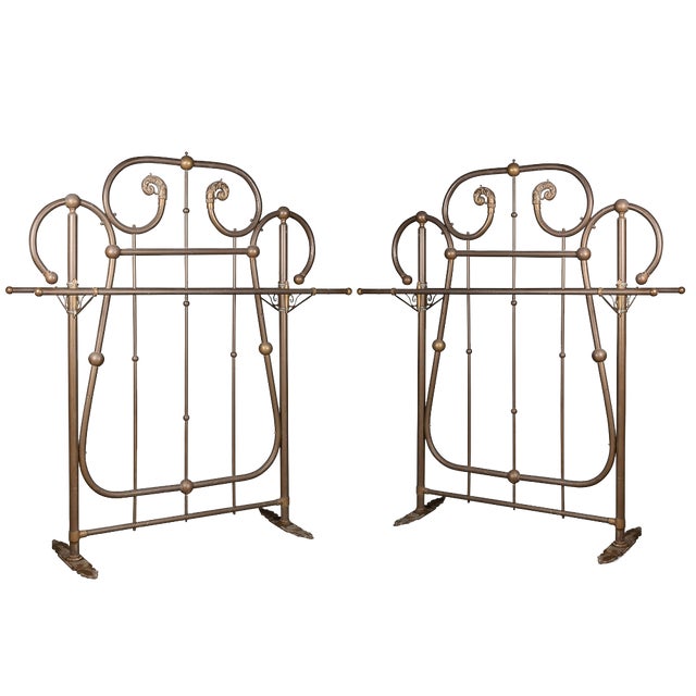 19th Century Victorian Brass Coat Stands, 1890s, Set of 2 For Sale