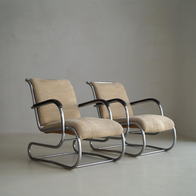 Vintage Bauhaus Lounge Chairs in Tubular Steel by Paul Schuitema for D3, 1930s, Set of 2 For Sale - Image 14 of 15
