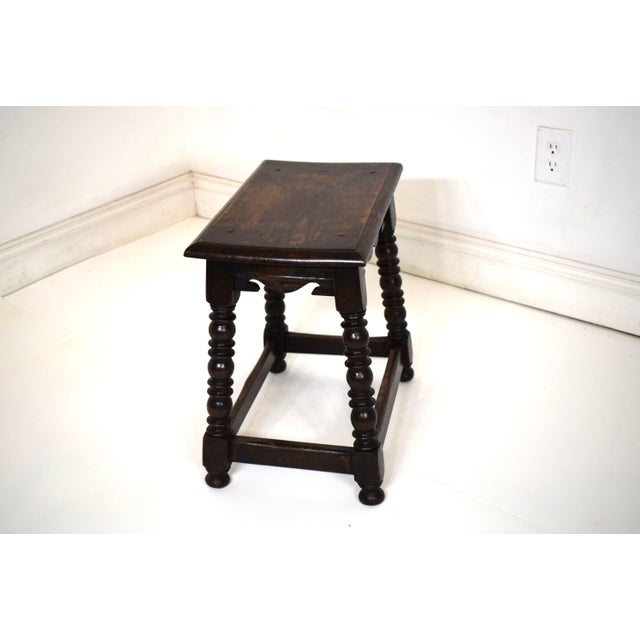 English Late 19th-Century English Oak Joined Stool For Sale - Image 3 of 4