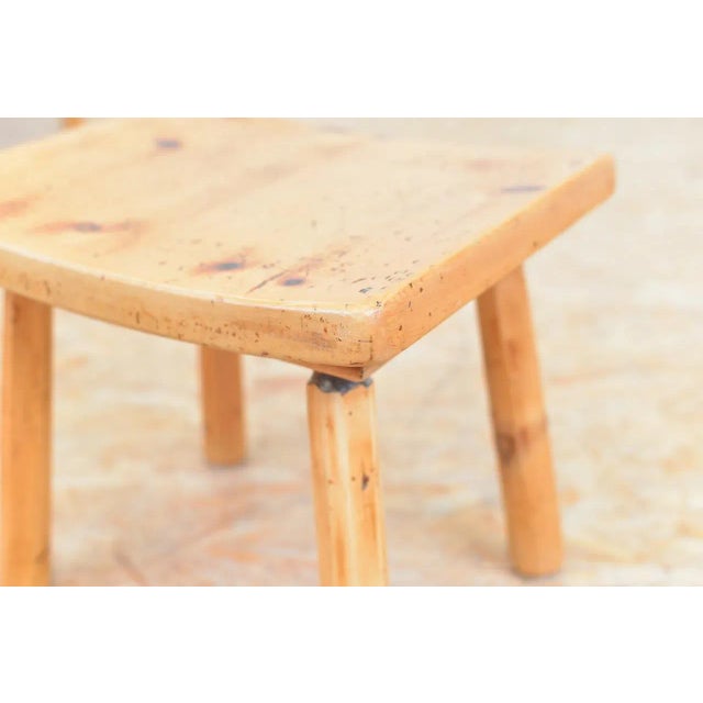 Rustic Vintage Solid Wood Stool For Sale - Image 3 of 15