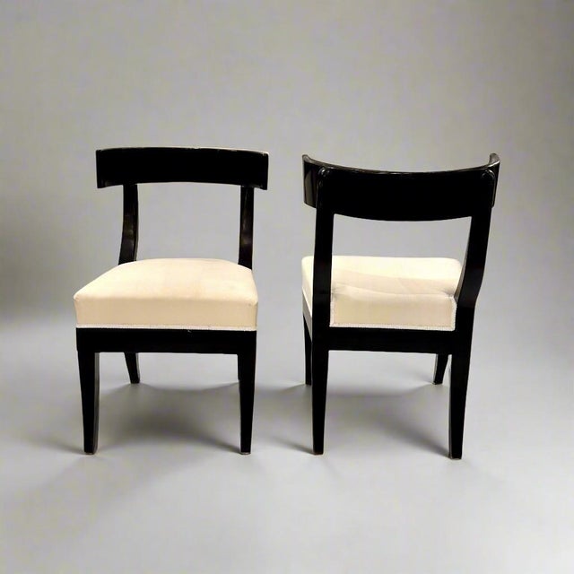 Pair of Klismos Early 19th Century Ebonized Side Chairs For Sale - Image 9 of 9