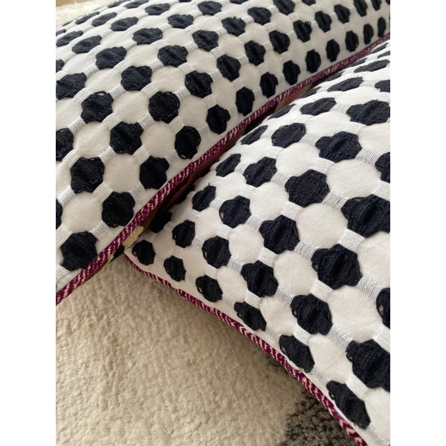 Brown Pair of Handmade Lumbar Throw Pillows From Vintage Needlepoint Tapestry Whimsical Butterflies Flowers For Sale - Image 8 of 9