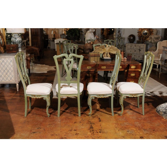 Set Of 12 Italian 19th Century Dining Room Chairs With Hand