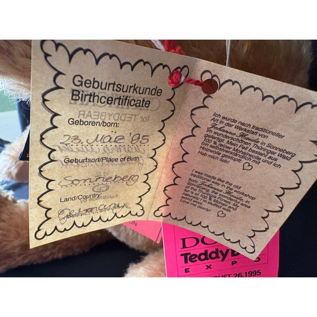 Textile Signed Johanna Martin Haida Mohair Collectible Limited Edition Teddy Bear With Hang Tags For Sale - Image 7 of 13