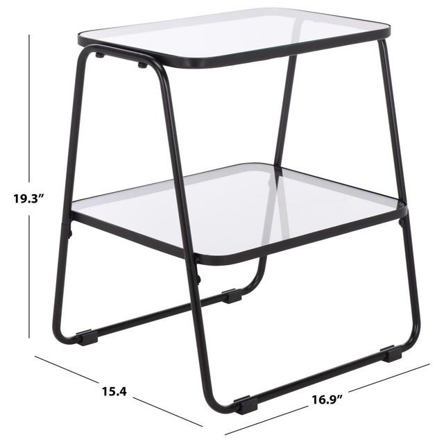 Contemporary Zunia 2 Tier Accent Table in Black For Sale - Image 3 of 8