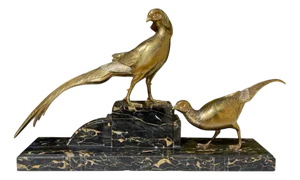 Statue in Gilt Bronze and Black Veined Marble by Irenée Rochard