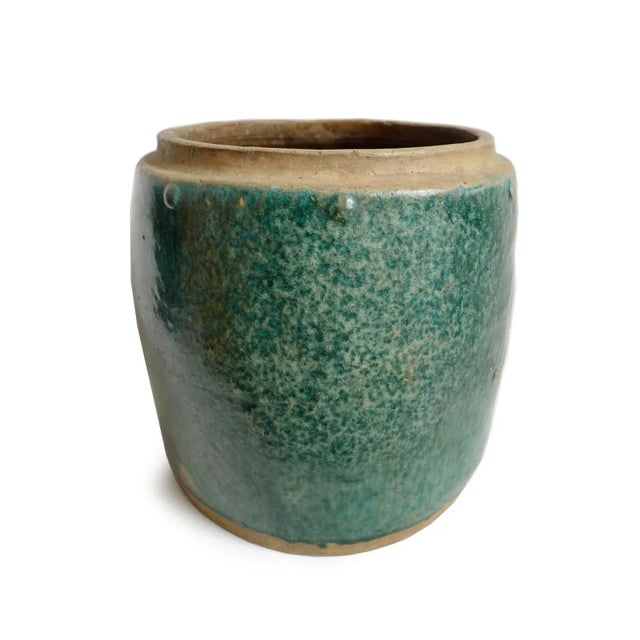 Beautiful vintage green and turquoise ceramic pot. Each is handmade and unique in color variations and signs of age and...
