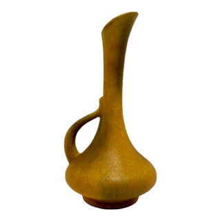 Mid-Century Royal Haeger Speckled Yellow Pitcher Vase For Sale