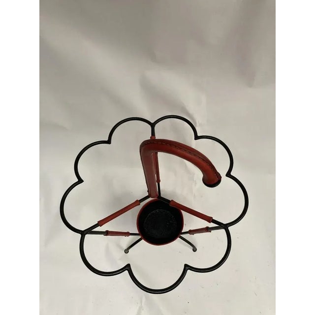 Leather-Sheathed Umbrella Rack by Jacques Adnet, 1950s, in Good conditions. Designed 1950 to 1959 I have official proof of...