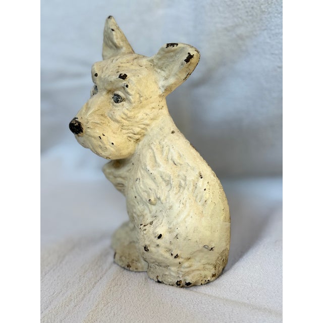 1930s White Scottie Dog Cast Iron Door Stop For Sale In Los Angeles - Image 6 of 12