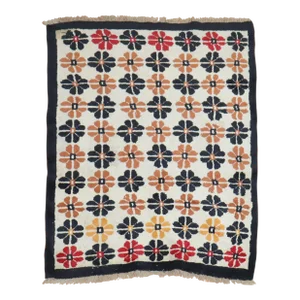 Mid 20th Century Square Tibetan Rug, 4' X 5'