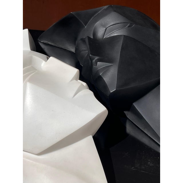 Plastic A Pair of Face Sculptured By Lindsey B., Signed, 1986 For Sale - Image 7 of 12