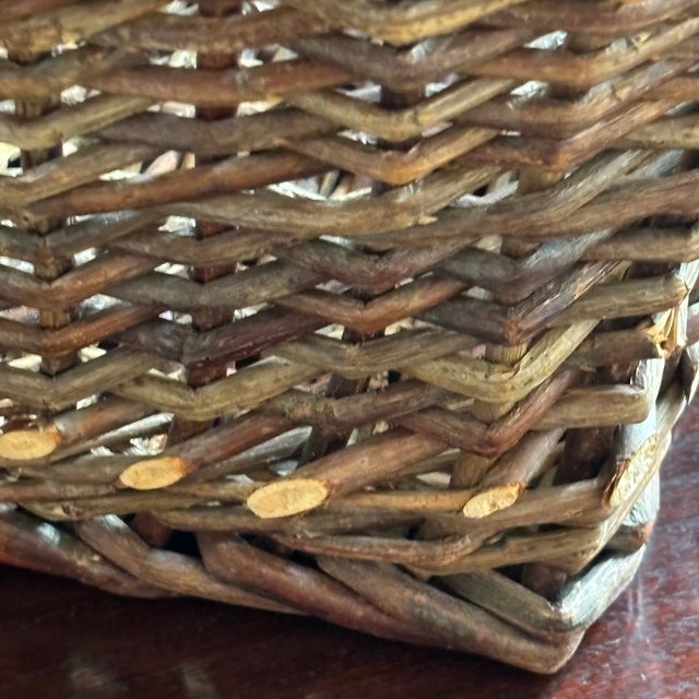 Rustic Vintage Twig Basket For Sale - Image 10 of 12