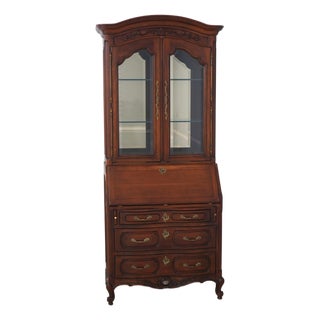Century French Provincial Mahogany Secretary Desk For Sale