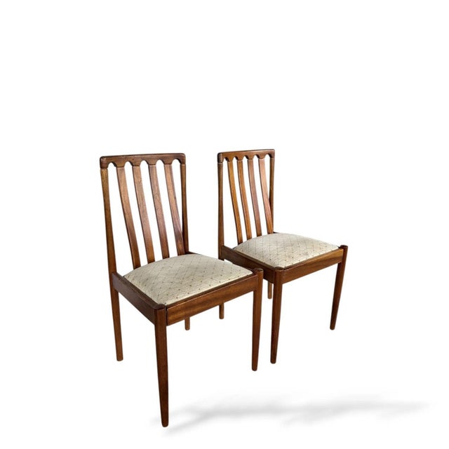 Mid-Century Scandinavian Teak Dining Chairs with Upholstered Seats, 1960s, Set of 2 For Sale - Image 6 of 8