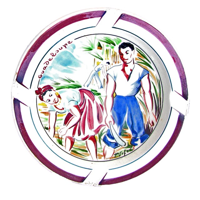 French Midcentury French Caribbean Island Souvenir Ashtrays, Pair For Sale - Image 3 of 6