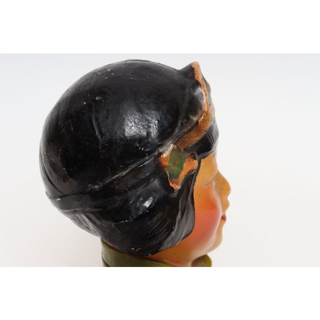 Vintage Chinoiserie Asian Chalkware Bust of a Woman After Esther Anna Hunt For Sale - Image 10 of 15