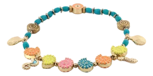 Sunshine Spirit Sea Charm Turquoise Beaded Anklet