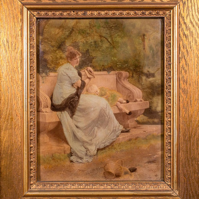 1900's Antique Convex Glass Print For Sale - Image 4 of 9