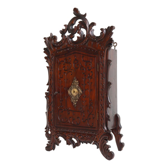 Antique French Renaissance Revival Wall Cabinet in Brass, 1880 For Sale