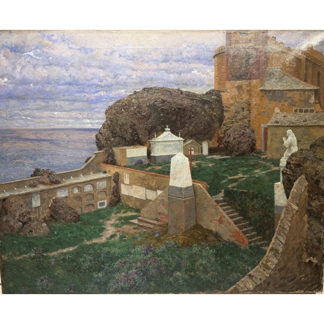 Hans Richard von Volkmann, Campo Santo, 1895, Oil Painting on Canvas For Sale - Image 11 of 13