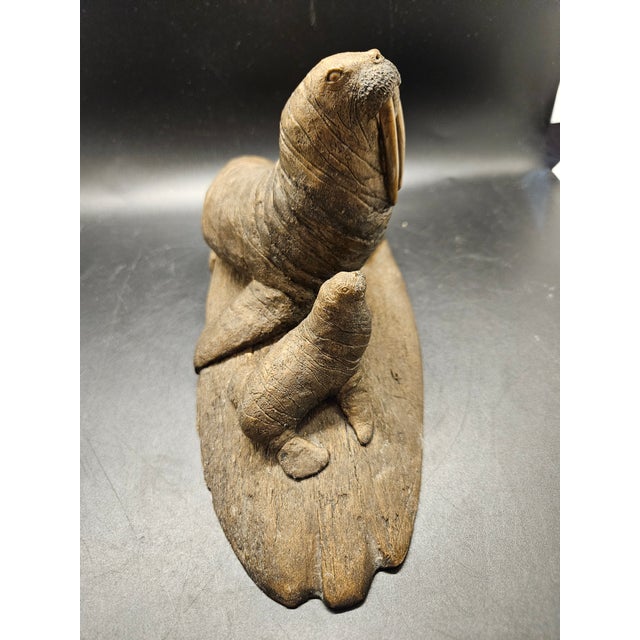 1980s Vintage Peter Berryman Walrus Statue Cold Cast Bronze Sculpture For Sale - Image 5 of 6