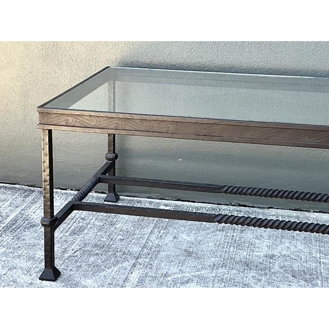 Vintage Hammered Wrought Iron Coffee Table For Sale - Image 4 of 12
