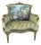1960s Artisan Louis XVI Gold Beech Green Velvet Settee-1 Pc For Sale