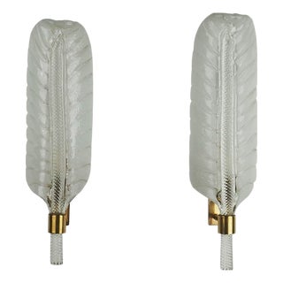 Glass Wall Sconces attributed to Andrea Arbus for Veronese, 1960s, Set of 2 For Sale