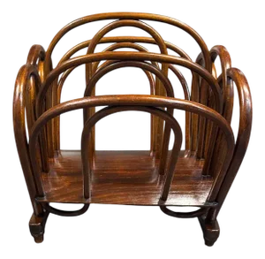 Antique Art Nouveau Bentwood Newspaper Stand from Thonet, 1890s