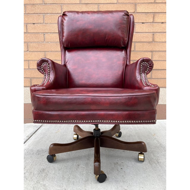 Vintage Hancock and Moore Randolph SwivelTilt Leather Executive Chair