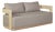 Eclipse Outdoor Solid Teak Wood Love Seat Natural - Gray Fabric For Sale