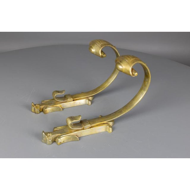 Metal French Bronze Curtain Tiebacks, Early 20th Century, Set of 2 For Sale - Image 7 of 18