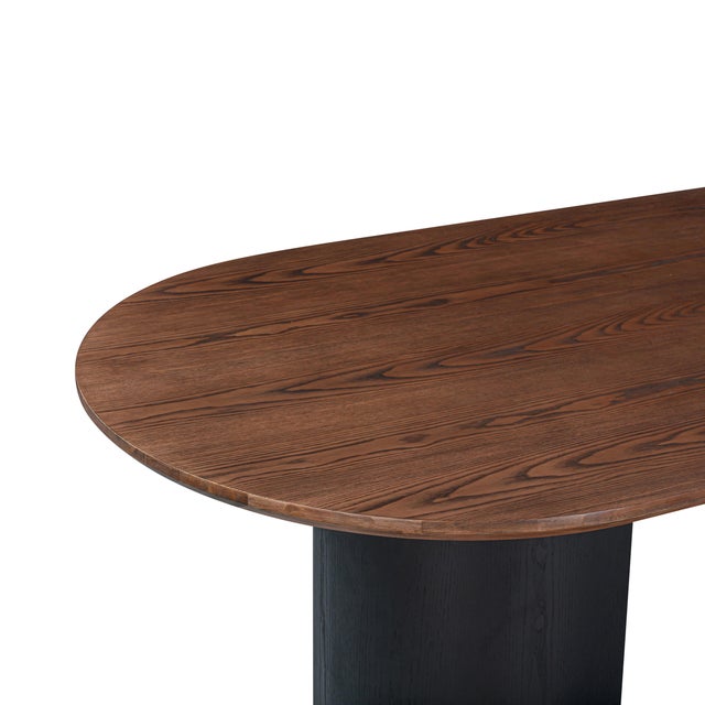 Wood Marlow Black Wood Oval Dining Table For Sale - Image 7 of 10