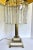 Hollywood Regency Crystal Brass and Marble Statement Lamp For Sale - Image 4 of 12