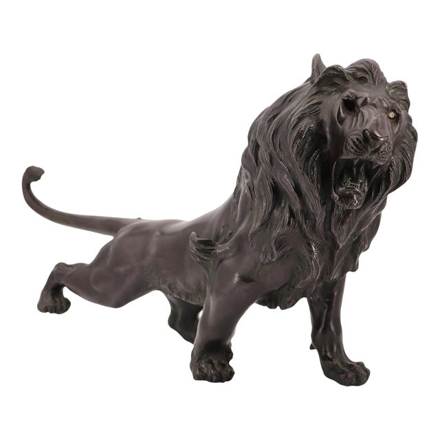 19th Century, Bronze Lion Sculpture, Japan, Meiji Period For Sale