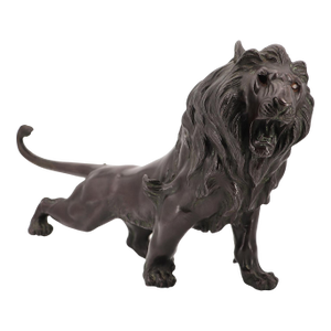 19th Century, Bronze Lion Sculpture, Japan, Meiji Period